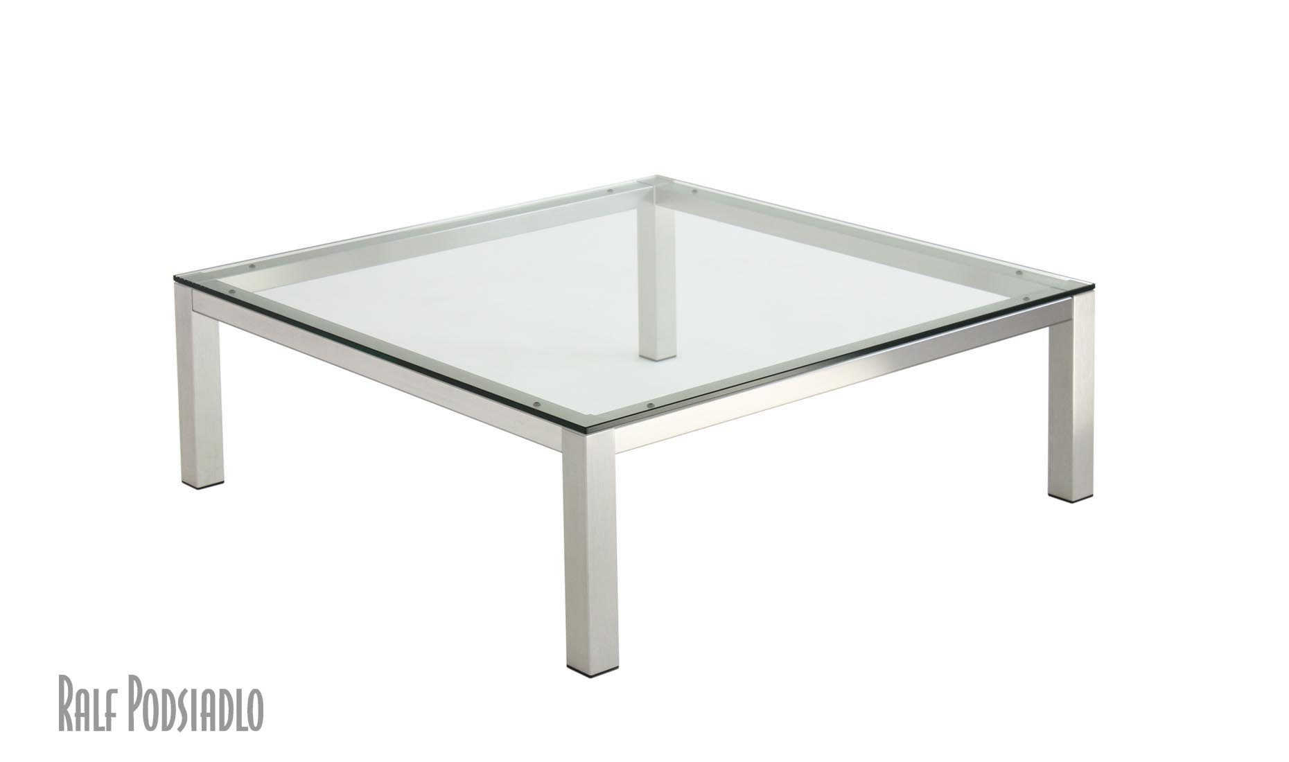 Glastische, Clubtische: Floatglas, Glas Satinato, hell, lackiert - Maßanfertigung