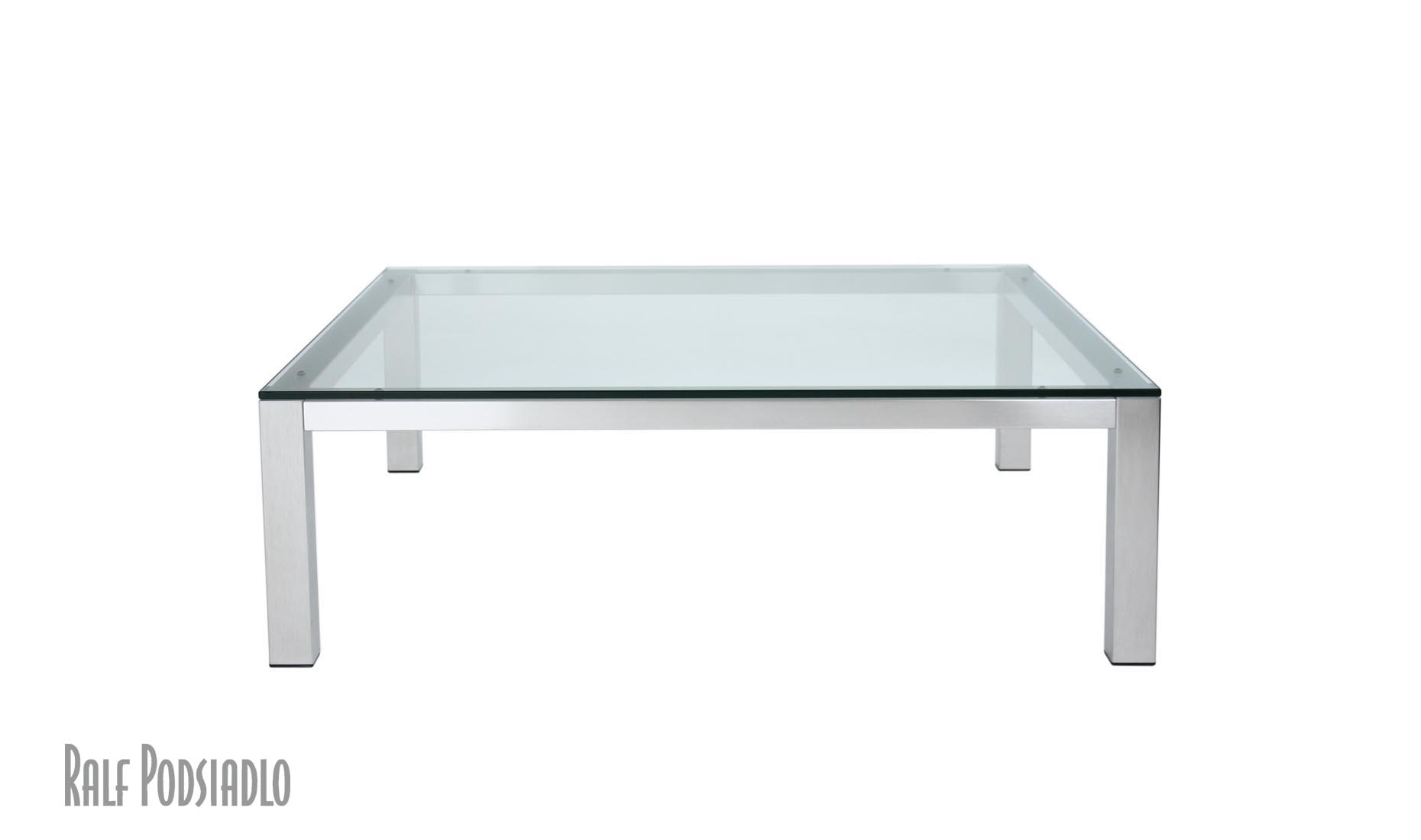 Glastische, Clubtische: Floatglas, Glas Satinato, hell, lackiert - Maßanfertigung