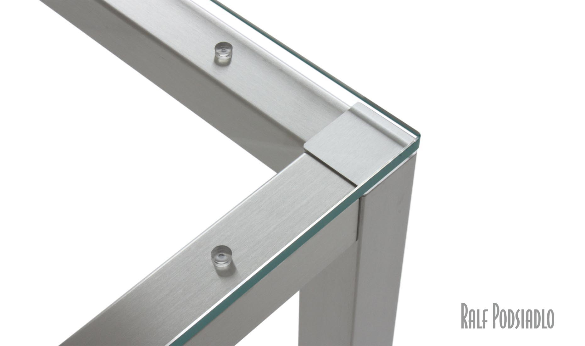 Glastische, Couchtische mit Glasplatten, Edelstahl Gestell - Maßanfertigung