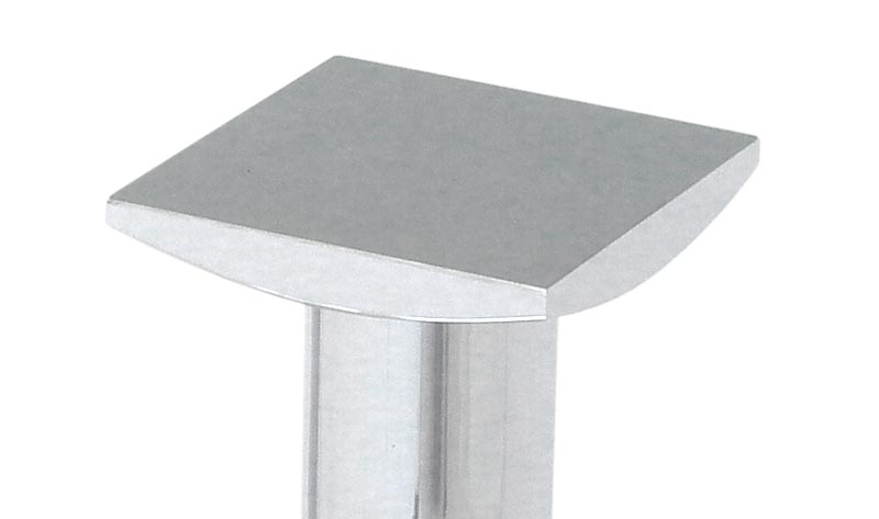 Glastische nach Maß DUO-Q - DETAIL oben - Edelstahl, Chrom