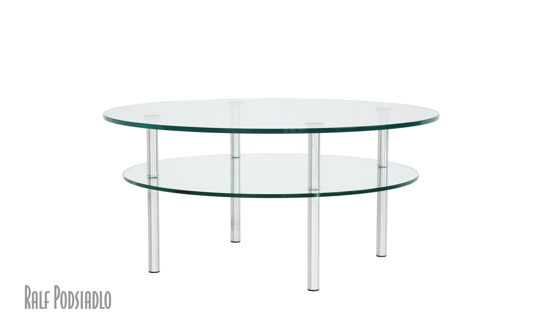 Couchtische - rund DUANA mit zwei Glasplatten, nach Maß