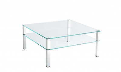 Couchtisch mit zwei Glasplatten rechteckig