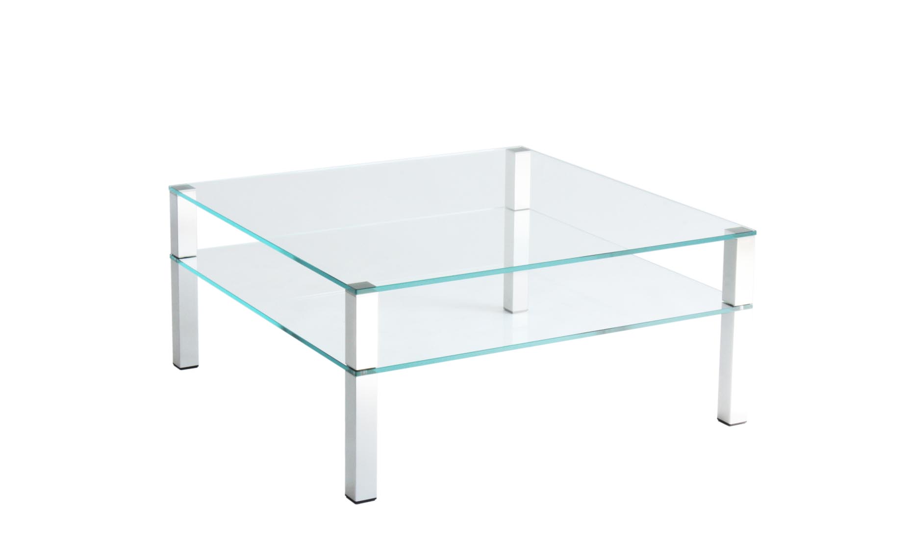 Couchtisch mit zwei Glasplatten rechteckig