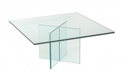 Couchtisch pure Glas CROSS-H42cm-90x90cm Glastische nach Maß