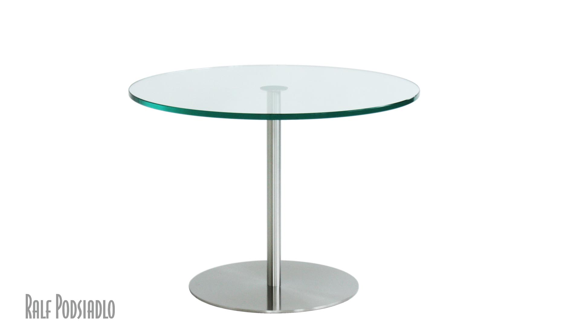 Beistelltisch Glasplatte rund, Höhe nach Maß