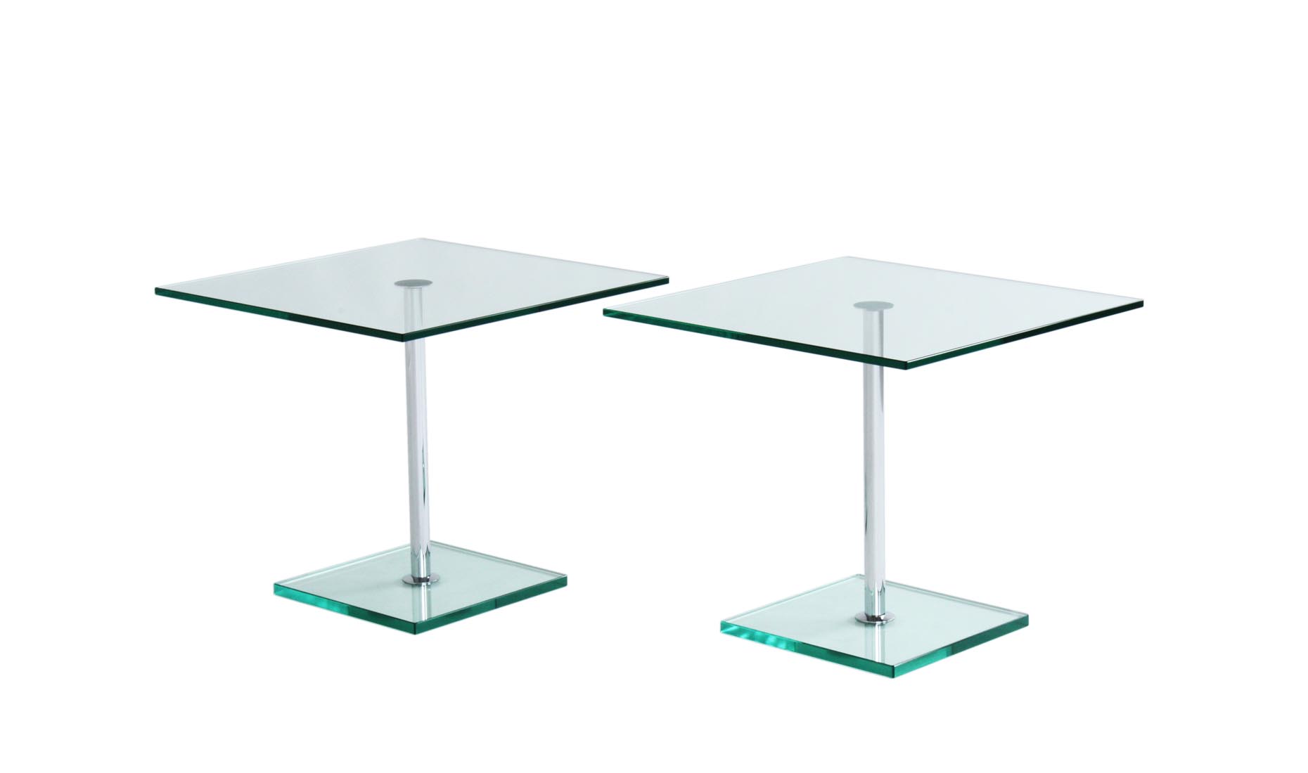 Maßtisch Beistelltisch-Satz CENTRO Glas / Chrom