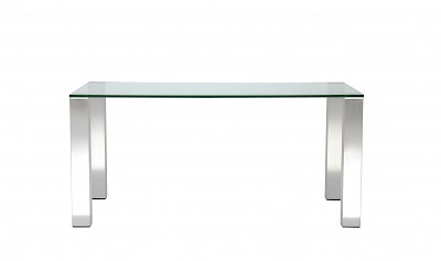 Glastisch / Esstische CUB-100-OUT Edelstahl geschliffen