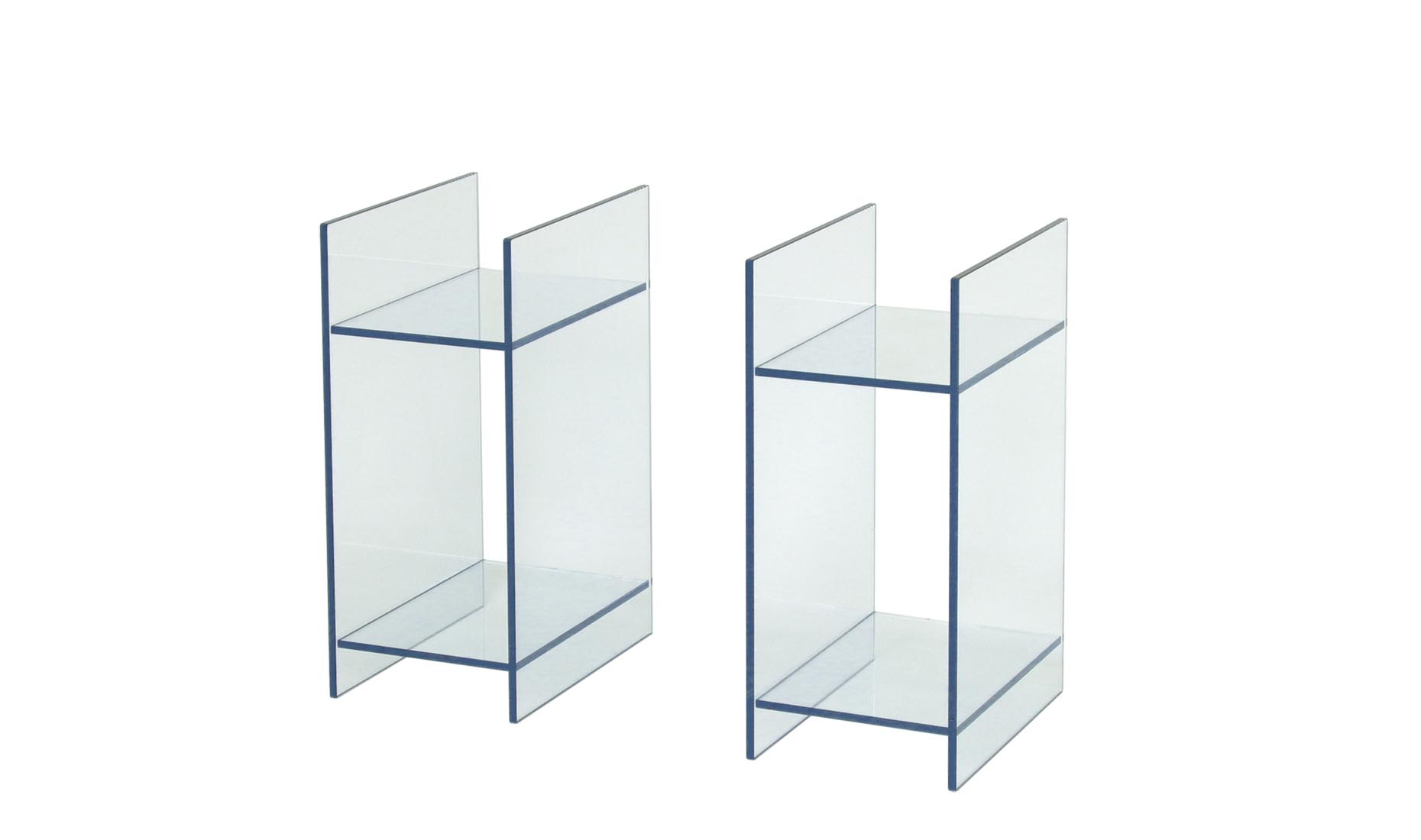 Glas-Untergestell, Glas-Container- uv-verklebtes Floatglas, satiniertes, helles, graues Glas (Rauchglas)