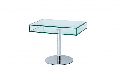 TV-Regale, TV-Konsolen, TV-Racks nach Maß - Glasmöbl - UV-Verklebt, Edelstahl / Chrom