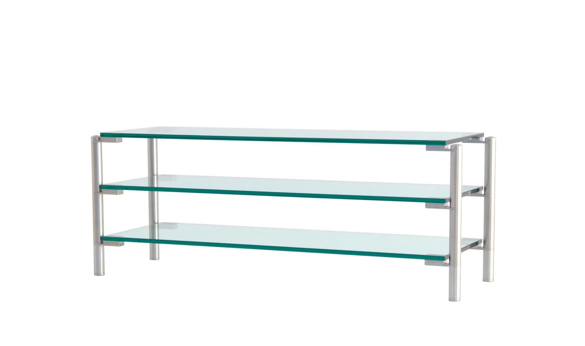 TV-Regale, TV-Konsolen, TV-Racks, Glas-Sideboards nach Maß - Glasmöbl - UV-Verklebt, Edelstahl