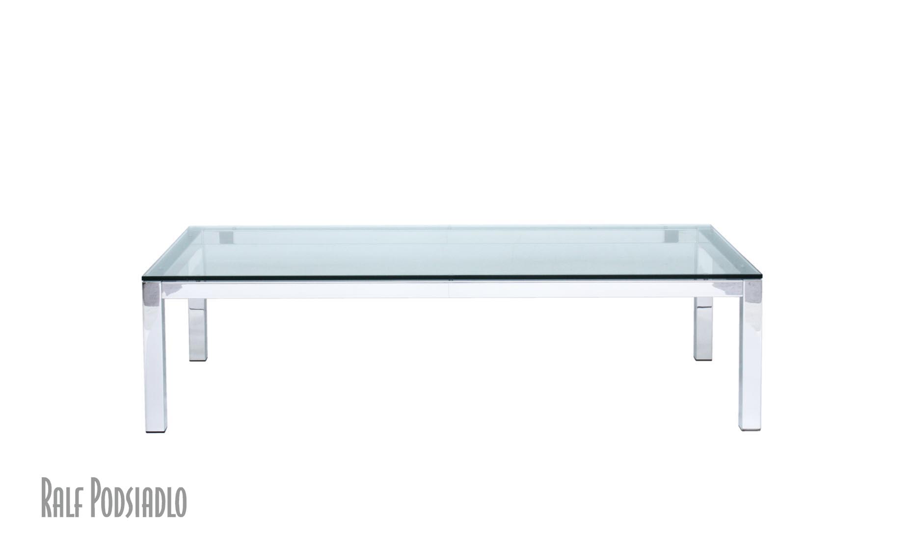 Maßtische, Couch-, Glas-, Glastische, Gestell Edelstahl poliert glänzend