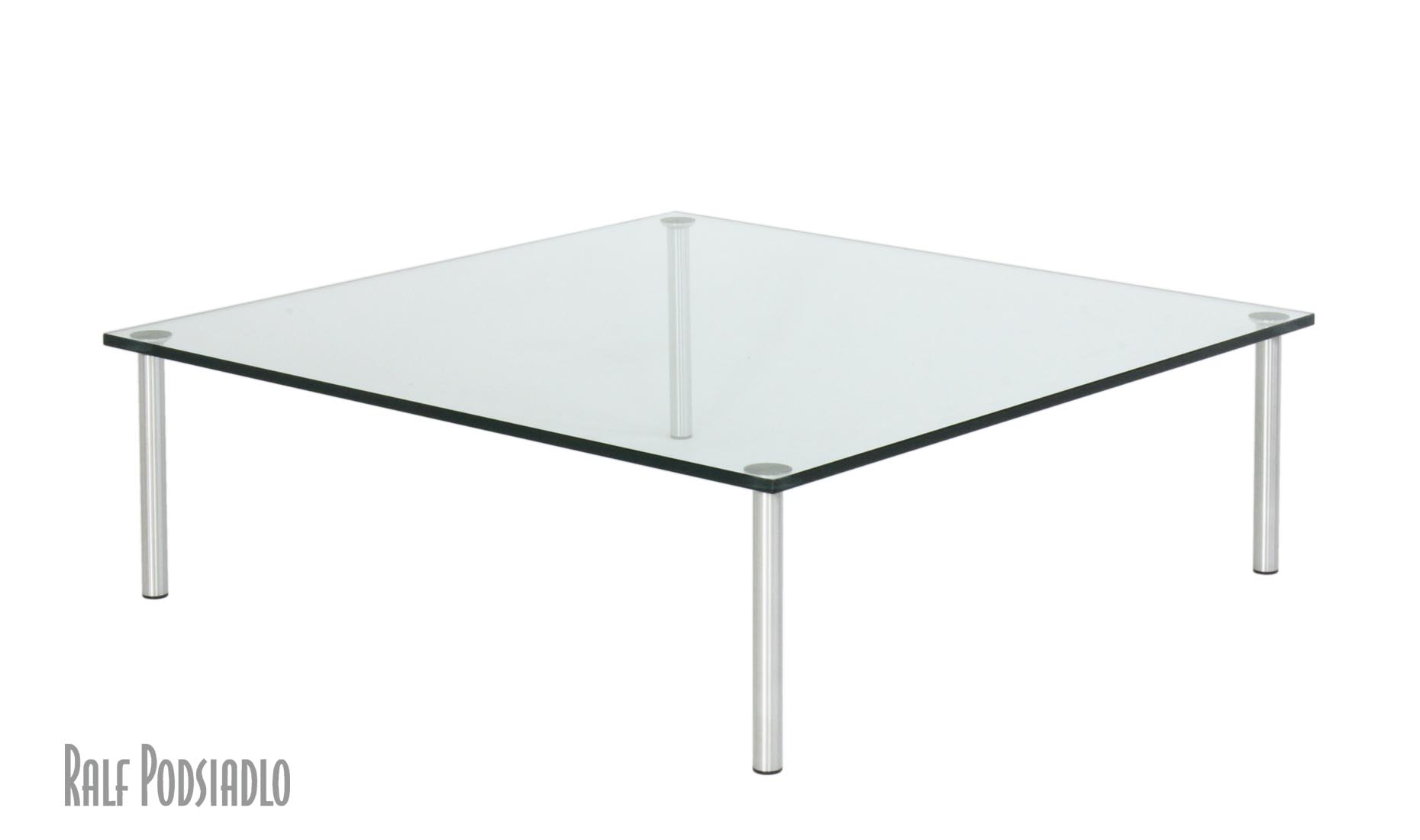 Glastisch OBJEKT-30, schlichter Couchtisch, reduzierte Form