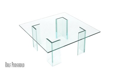 Glas-Couchtisch Glasbeine 19mm starkes Floatglas
