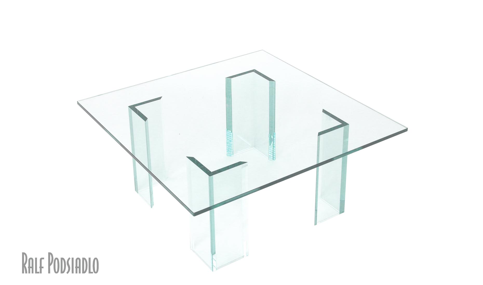 Glas-Couchtisch Glasbeine 19mm starkes Floatglas