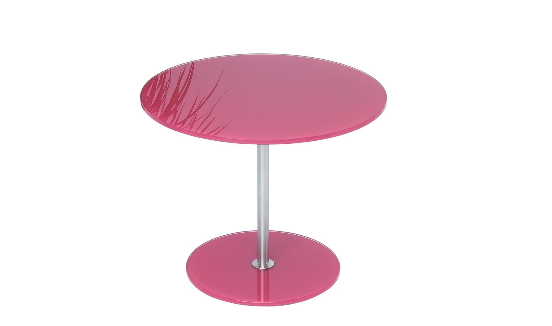 Beistelltische nach Maß CENTRO BODEN-R-GLAS-40cm  - lackiertes Glas, Edelstahl