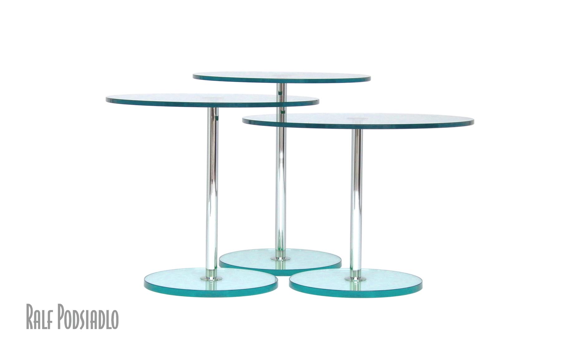 Beistelltische nach Maß CENTRO BODEN-R-GLAS - Glas: klar, satiniert, lackiert, Optiwhite