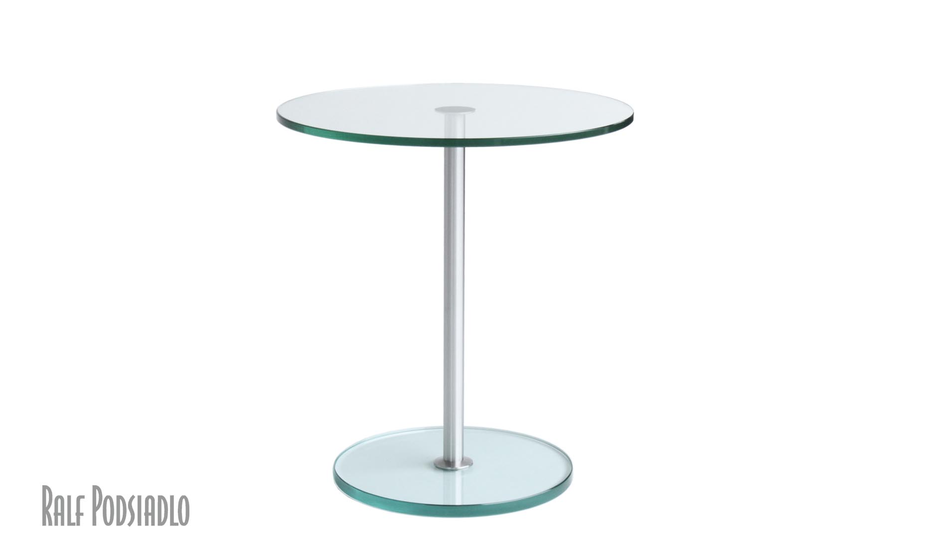 runder Beistelltisch nach Maß Bodenplatte aus Glas