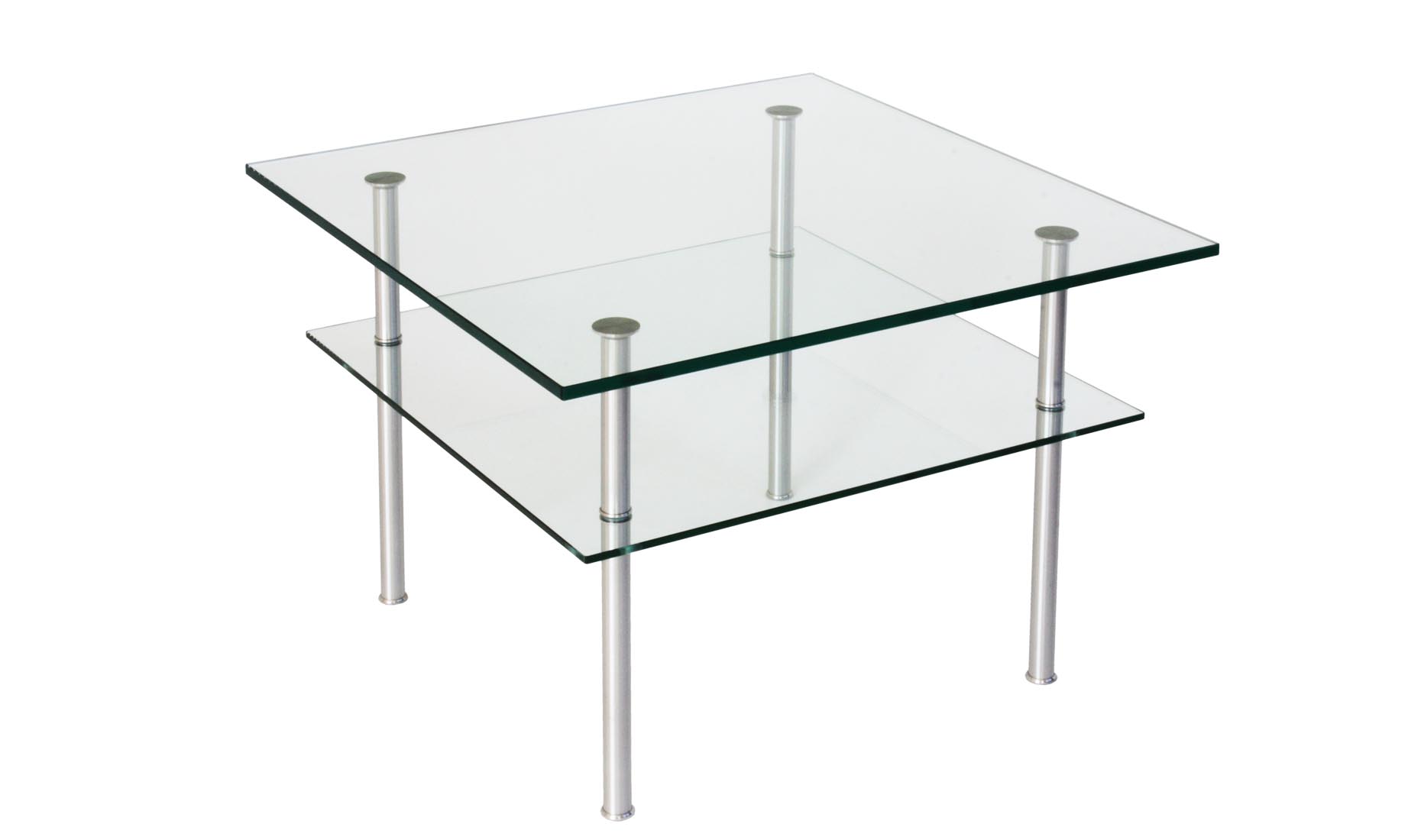 Clubtisch DUO mit Doppelt-Tschplatte Gestell Edelstahl