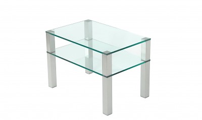 CUB-ETAGE-2B Glas-Regale, TV-Glas-Racks, Glas-Sideboards nach Maß - Satinato Glas, weißes Glas (Optiwhite), Rauchglas
