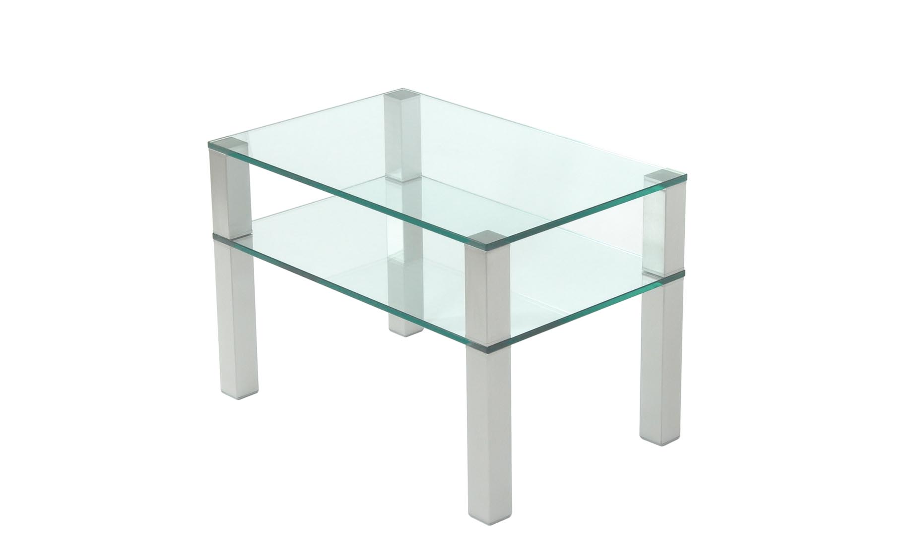 CUB-ETAGE-2B Glas-Regale, TV-Glas-Racks, Glas-Sideboards nach Maß - Satinato Glas, weißes Glas (Optiwhite), Rauchglas