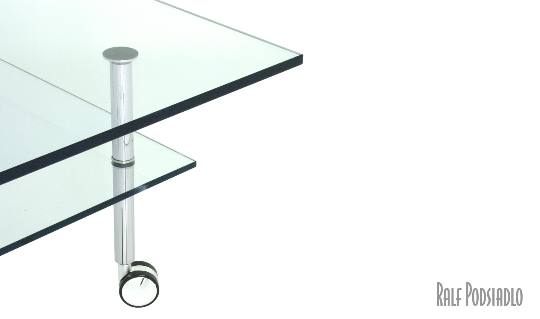 Couchtisch auf Rollen DUO Gestell verchromt