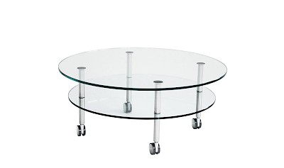 Couchtische - rund DUANA-IV auf Rollen
