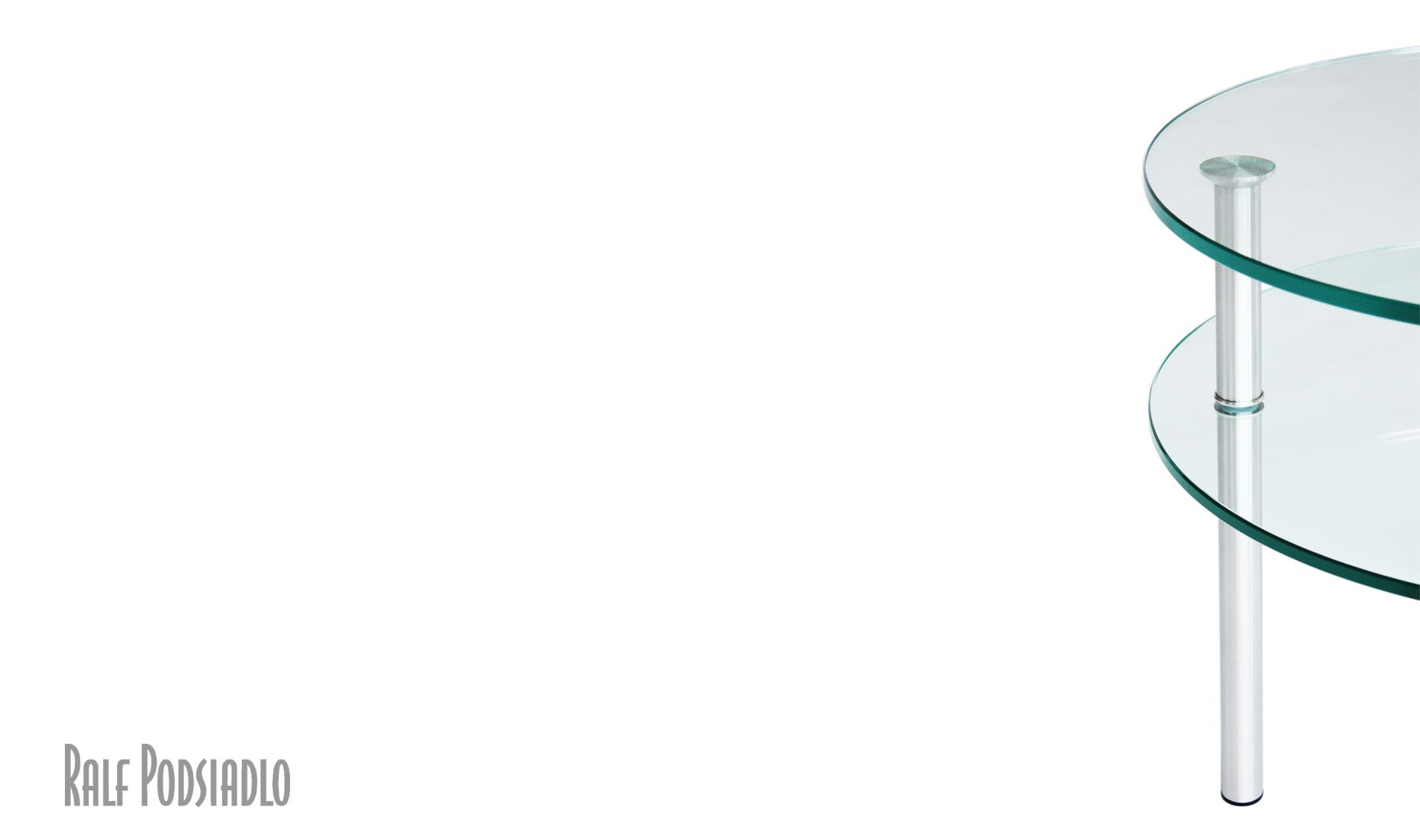 runde Beistelltische, Glastische, Lampentische nach Maß, Glasablage