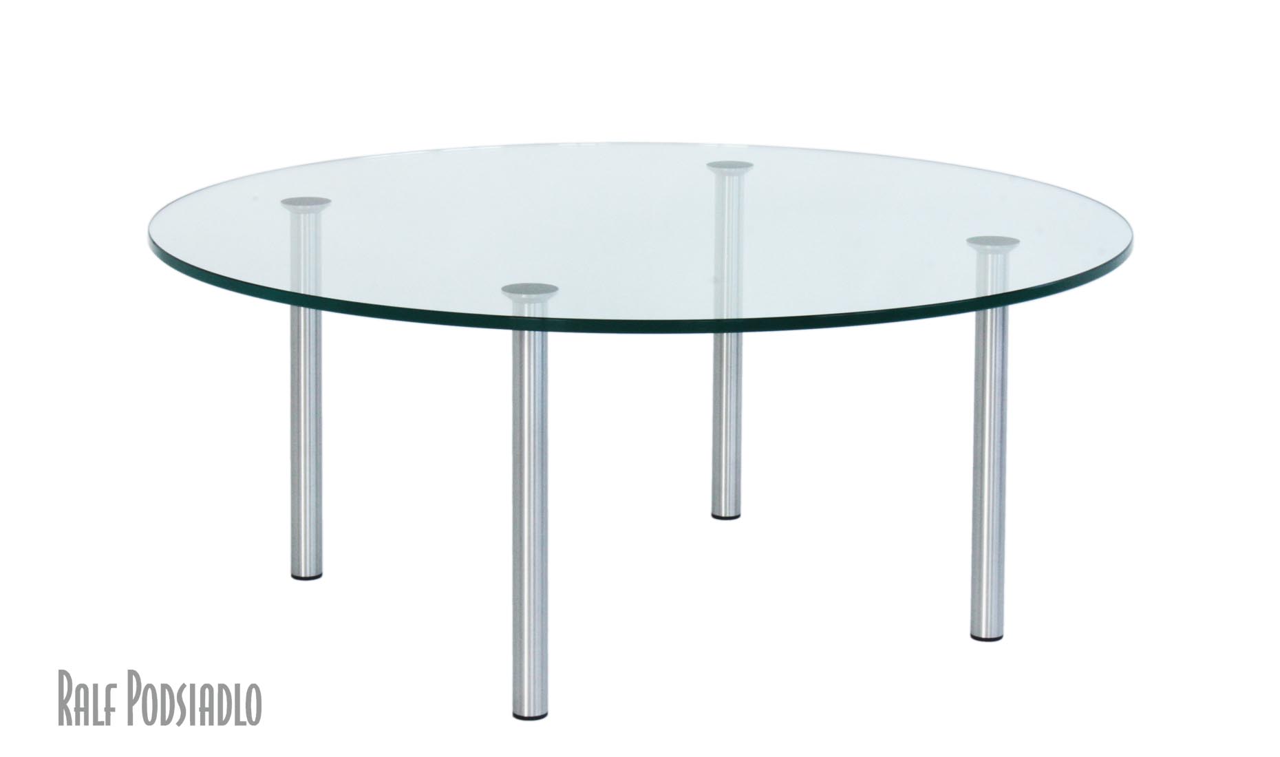 Glastische Couchtische Beistelltische runde Glasplatte D90cm