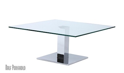 Clubtische aus Glas CUB-CENTRO quadratische Säule