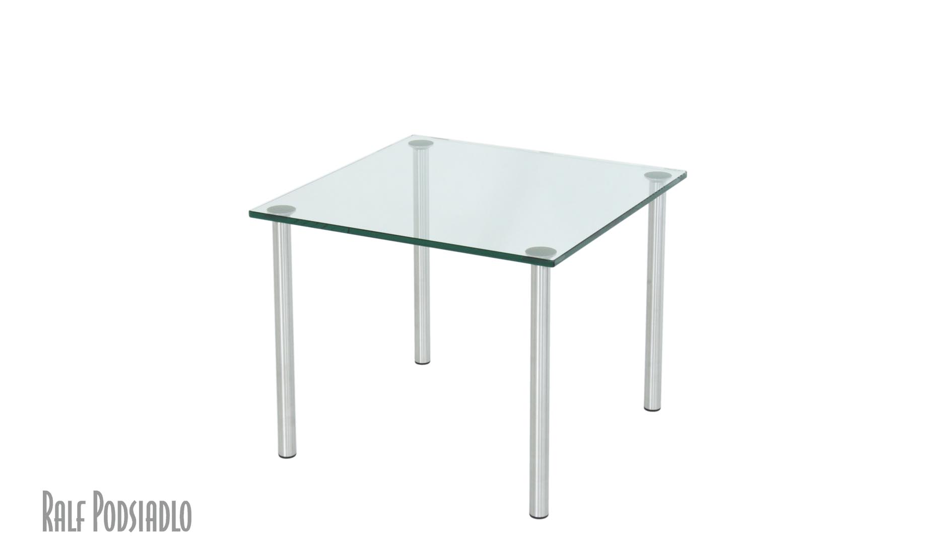 Couchtisch, Beistelltisch, Glasplatte, neutraler Design